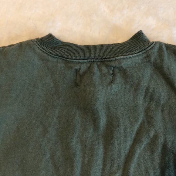 Vintage Made in the USA Distressed Green Pullover Sweatshirt with Big Trucks - Picture 12 of 16